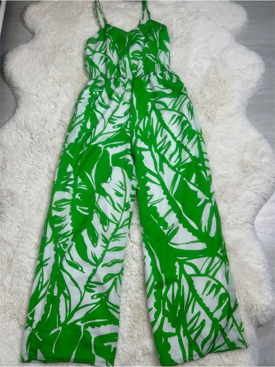 Lilly Pulitzer for Target Pants - Lilly Pulitzer Boom Boom Sleeveless Summer Tropical Jumpsuit Green White Small